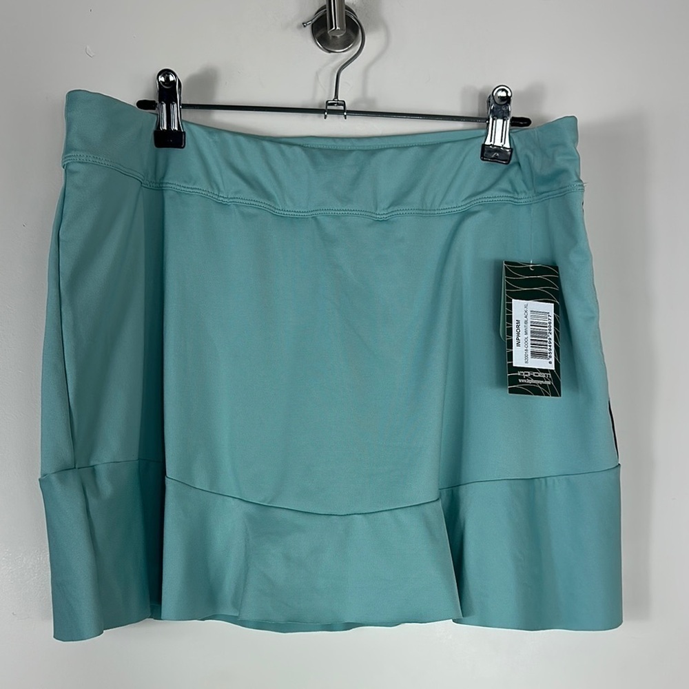 InPhorm Cool Mint Butterfly Classic tennis Ruffle Skirt Pickleball XL NWT